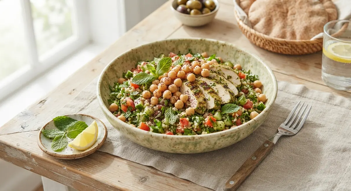 Chicken Chickpea Mint Olive Oil Tabbouleh